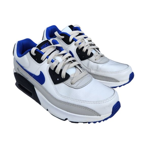 Nike Air Max 90 LTR White Blue DV3607-100 6.5Y GS Running Sneakers Shoes - Picture 1 of 11